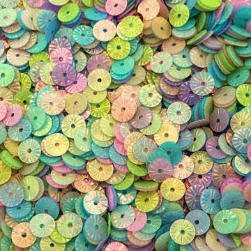 6mm Flat Embossed Opalescent Mixed Colors
