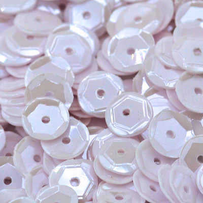 6mm Slightly Cupped Opaque Bright White 100 Grams