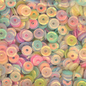 4mm Slightly Cupped Opalescent Mixed Colors 100 grams