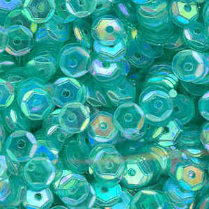 5mm Slightly Cupped Iridescent Aqua