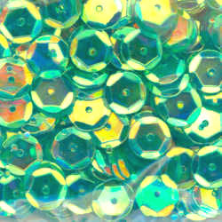 8mm Slightly Cupped Crystal Iris Tidal Teal 100 Grams