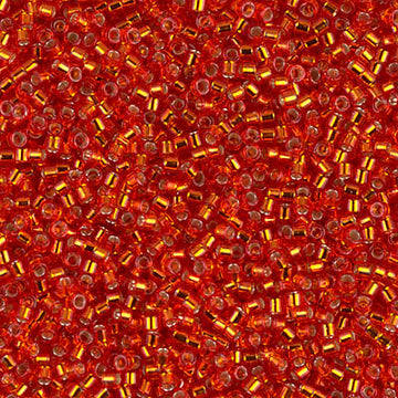 Delica 11/0 Silver Lined Red Orange
