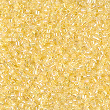 Delica 11/0 Light Yellow Lined Crystal AB