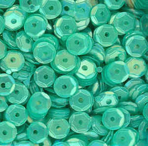 5mm Slightly Cupped Satin Sea Green 100 Grams