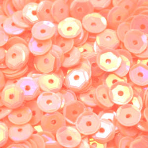 5mm Slightly Cupped Opaque Iridescent Pale Peach 100 Grams