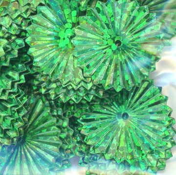 16mm Hologram Sunburst Green 1000 count