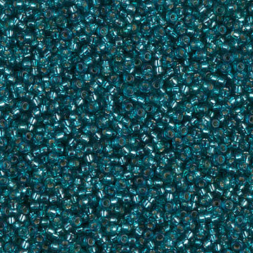 11/0 Miyuki Dyed Silver Lined Teal 24-gram tube