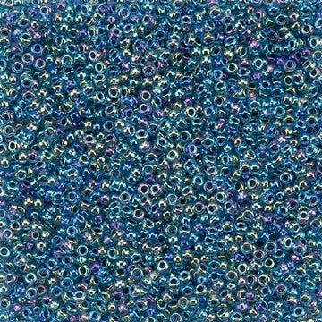11/0 Miyuki Blue Lined Aqua AB 24-gram tube
