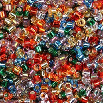 Delica 10/0 Silver Lined Rainbow Mix