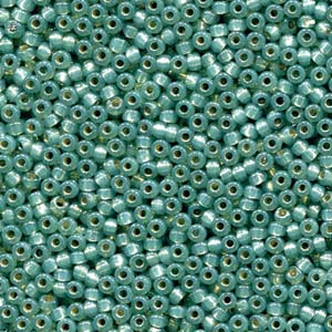 11/0 Miyuki Duracoat Dyed Silver Lined Dark Mint 23-gram tube