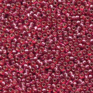 11/0 Miyuki Duracoat Dyed Silver Lined Raspberry 23-gram tube