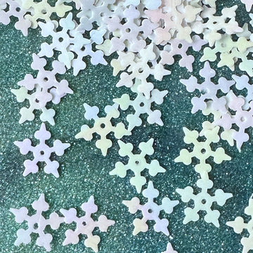 10mm Opaque Iridescent Starflake White