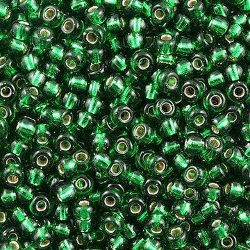 6/0 Miyuki Silver Lined Green 20-gram tube