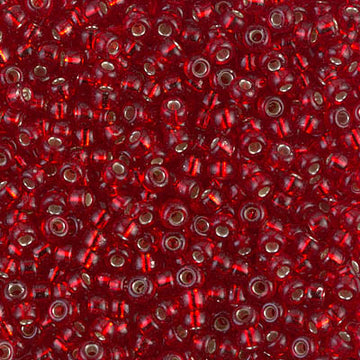 8/0 Miyuki Silver Lined Ruby 22-gram tube