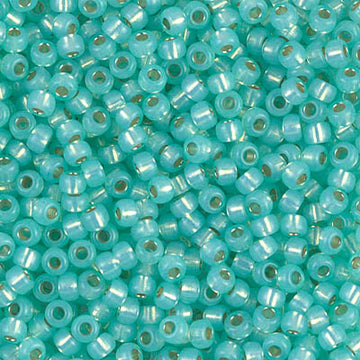 8/0 Miyuki Dyed S/L Mint Green Alabaster 22-gram tube