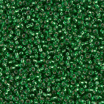 11/0 Miyuki Silver Lined Green 24-gram tube