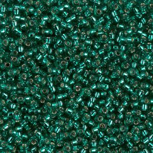 11/0 Miyuki Silver Lined Emerald Green 24-gram tube