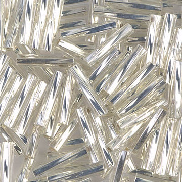 Miyuki 12mm Twist Bugle Silver Lined Crystal
