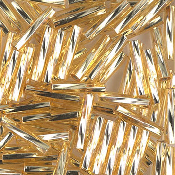 Miyuki 12mm Twist Bugle Silver Lined Gold