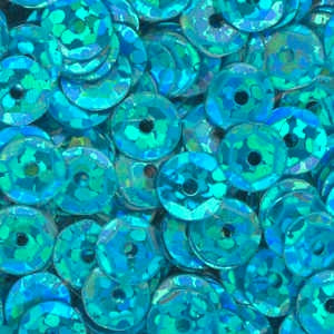 4mm Slightly Cupped Hologram Turquoise 50 Grams
