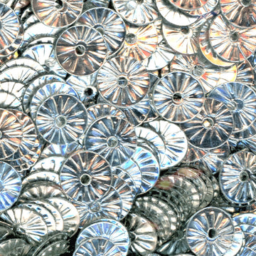 Metallic 6mm Flat Embossed Silver 50 Grams