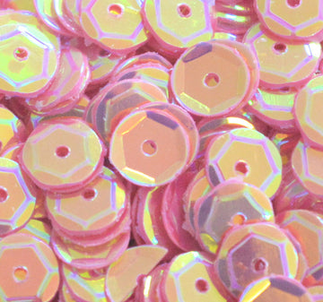 8mm Slightly Cupped Crystal Opaque Rosy Outlook 50 Grams