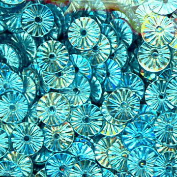 Metallic 6mm Flat Embossed Aqua