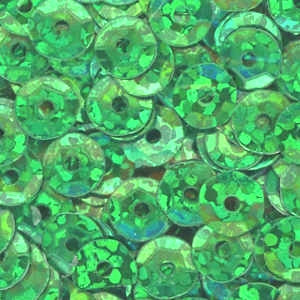 4mm Slightly Cupped Hologram Green