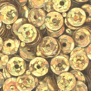 4mm Slightly Cupped Hologram Gold