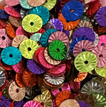 Metallic 6mm Flat Embossed Mix 100 Grams
