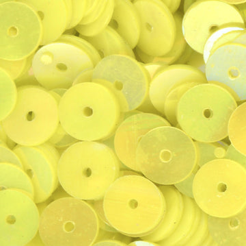 6mm Flat Opaque Iridescent Lt Lemon Yellow 100 Grams