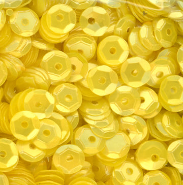 5mm Slightly Cupped Satin Lemon Yellow 50 Grams