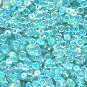 4mm Slightly Cupped Iridescent Lt Ocean Blue Green 50 Grams