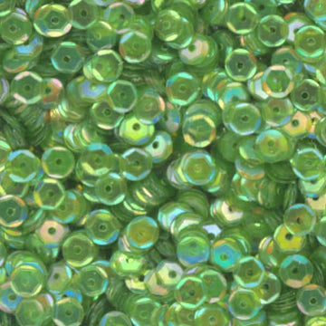 5mm Slightly Cupped Iridescent Dark Chartreuse 50 Grams