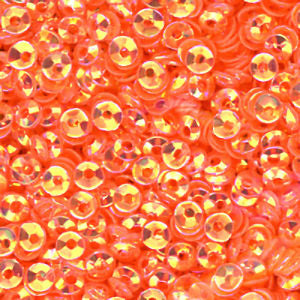 3mm Fully Cupped Crystal Opaque Atomic Orange 50 grams