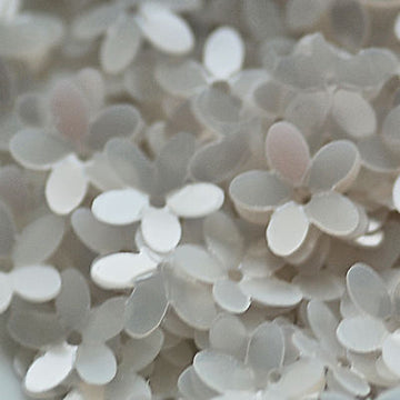 10mm Fully Cupped Flower Satin White 50 Grams