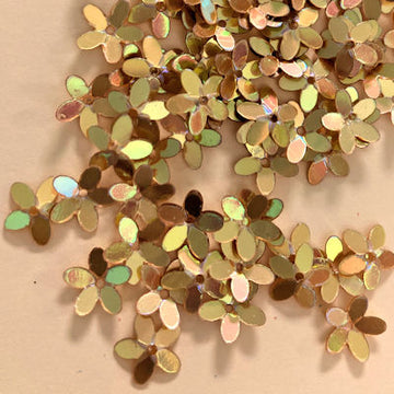 10mm Cupped Flower Crystal Metallic Safari