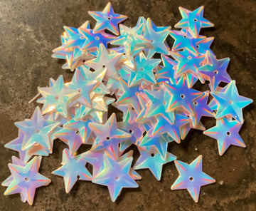 15mm Stars Crystal Opaque White- 50 grams
