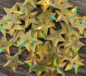 15mm Stars Progressive Hologram Gold- 50 grams