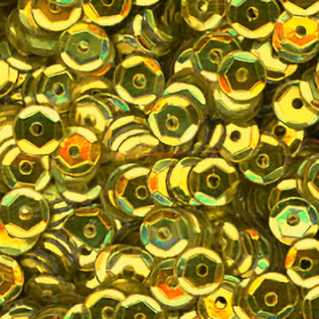 5mm Slightly Cupped Metallic Laser Lemon