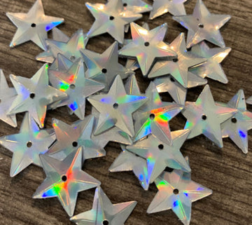 15mm Stars Progressive Hologram Silver