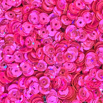 5mm Slightly Cupped Hologram Neon Pink