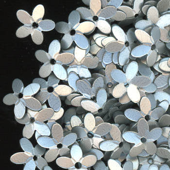 10mm Fully Cupped Flower Satin Silver 50 Grams