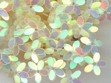 10mm Fully Cupped Flower Rainbow Pearl Lemonade 50 Grams