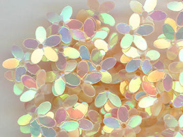 10mm Fully Cupped Flower Rainbow Pearl Honey Peach