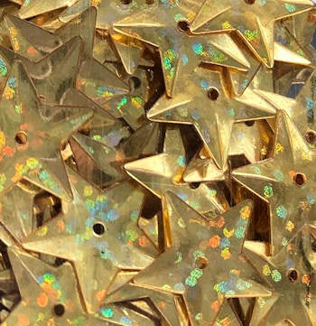 15mm Stars Hologram Gold