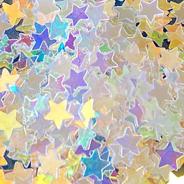 NO HOLE 5mm Star Crystal Iris Clear Aurora Borealis 50 grams