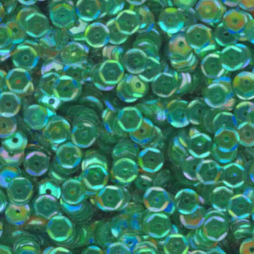 5mm Slightly Cupped Iridescent Dk Leaf Green 50 Grams