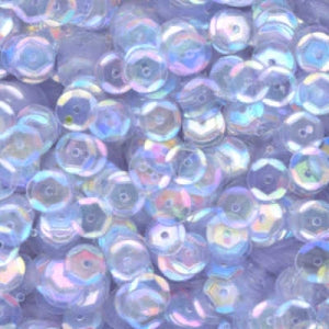 6mm Slightly Cupped Iridescent Pale Cornflower Blue 50 Grams