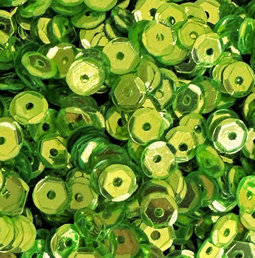 5mm Slightly Cupped Metallic Lime